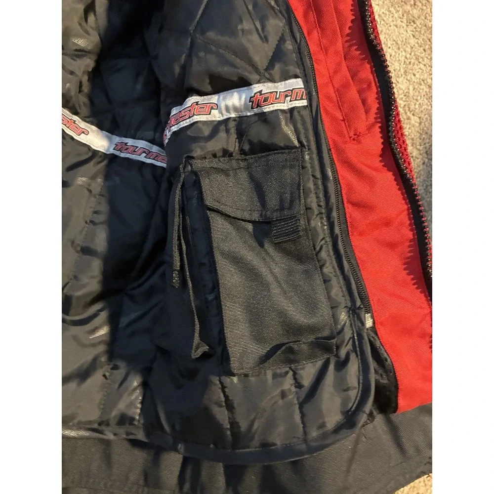 Tour Master Flex Motorcycle Jacket Men's S/M 40 Black Red Racing Padded
